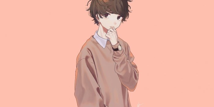 1366x768 Download 1366x768 Anime Boy, Pretty, Cute, Brown Hair Wallpapers for