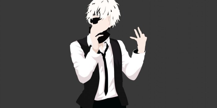 1366x768 Download 1366x768 wallpaper minimal, anime boy, kaneki ken, tablet