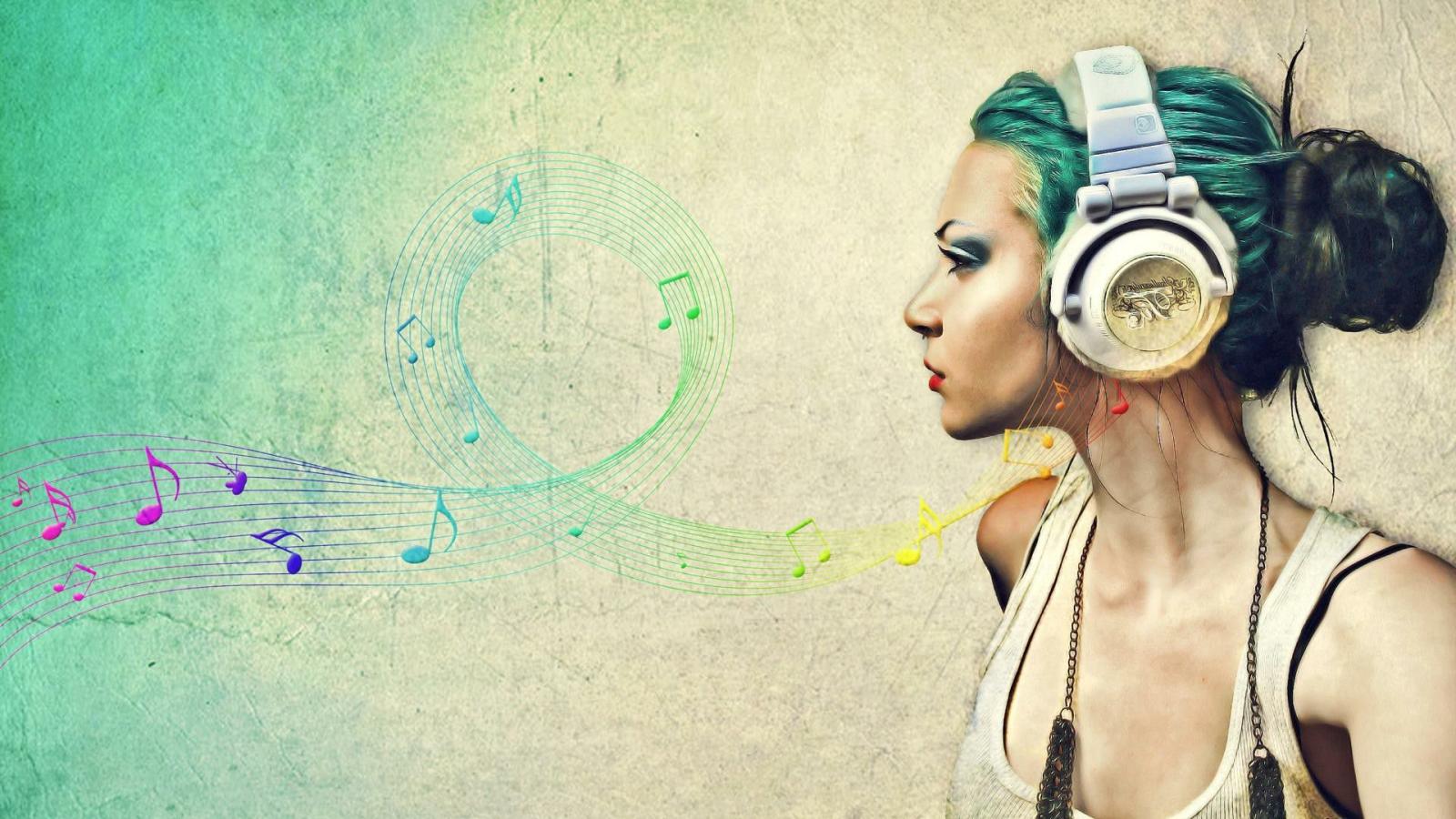 1920x1080 Music Desktop Wallpaper - Girl Listening To Music Drawing (#1158219