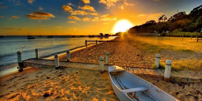 1280x720 Sunset, Beach, Widescreen, High, Resolution, Wallpaper, Free, Beach