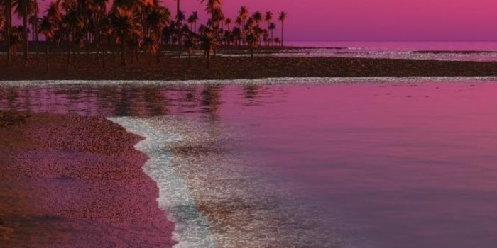 750x1334 Digital Coastal Beach Sunset - Beach Wallpapers Iphone X (#977647