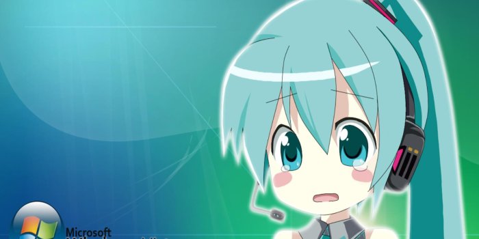 1600x1200 Hatsune Miku Chibi Singing HD Wallpaper, Background Images
