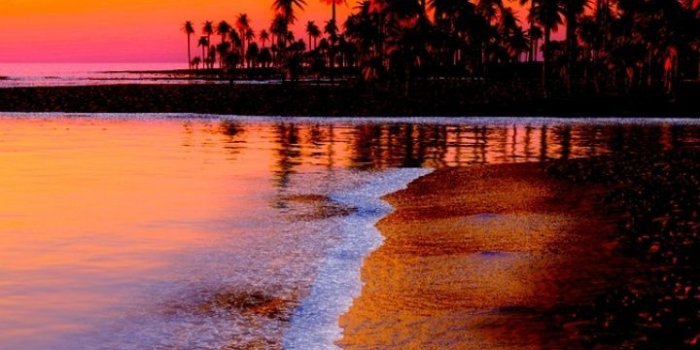 720x1280 Beach Beauty Colors Rays Rocks Breathtaking Orange Sea Ocean Waves