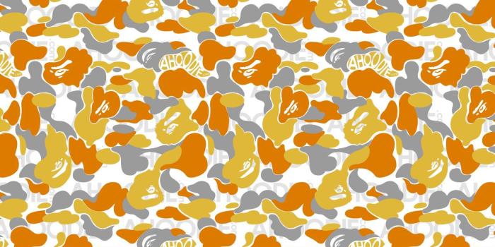 1600x1200 Orange BAPE Camo Logo - LogoDix