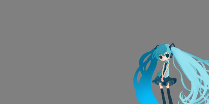 1920x1080 minimalistic, Vocaloid, Hatsune Miku, chibi :: Wallpapers