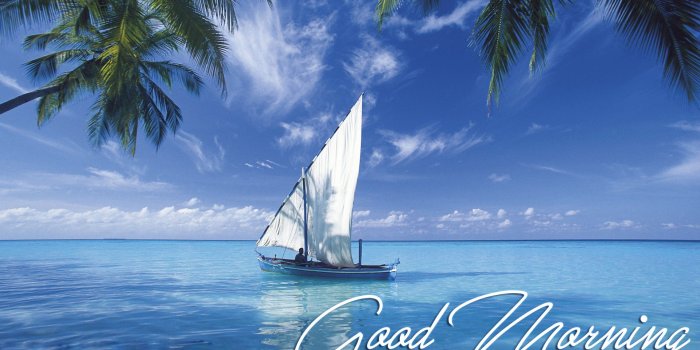 1920x1200 Sea Boat Good Morning Wallpaper 26805 - Baltana