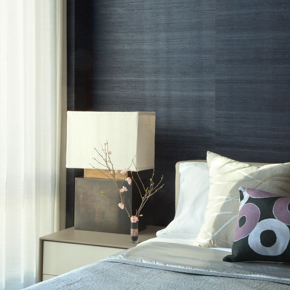 1000x1000 US $48.0 |real grass deep navy blue grasscloth wall paper textured natural  fabric wallpaper jute wallcovering for bed room decoration-in Wallpapers