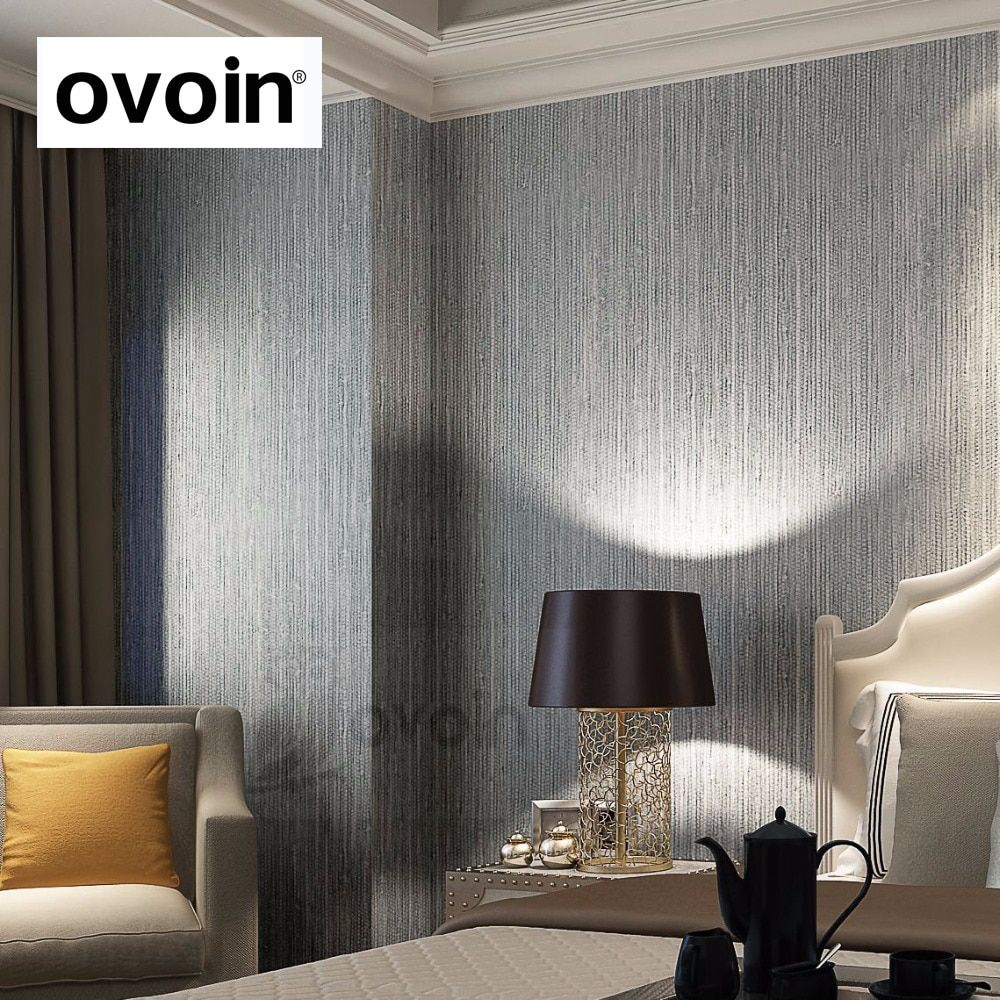 1000x1000 Silver Metallic Vinyl Grasscloth Wallpaper Roll Bedroom Textures PVC