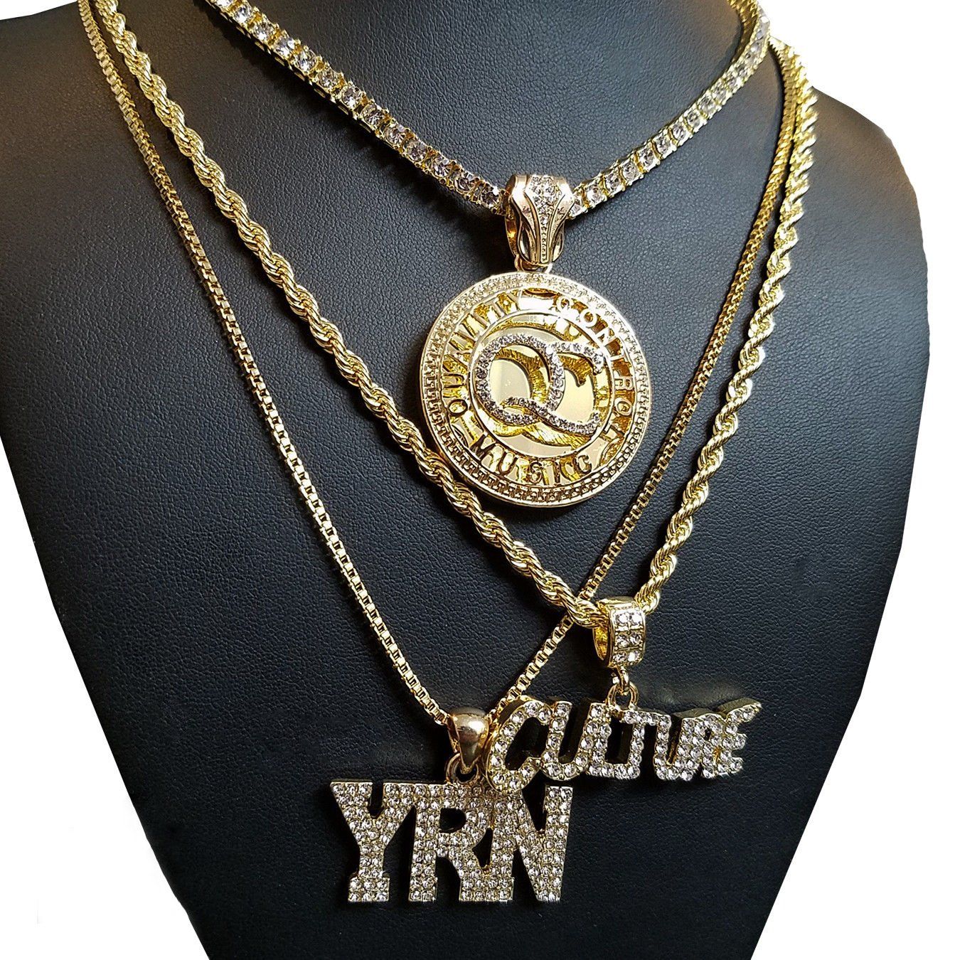 1350x1350 BLINGFACTORY Hip Hop Migos Iced out QC w/Tennis Chain & CULTURE