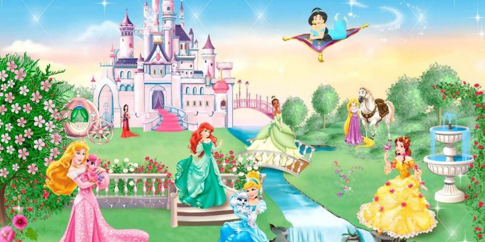 1690x1200 Wallpapers Disney princesses in the castle yard