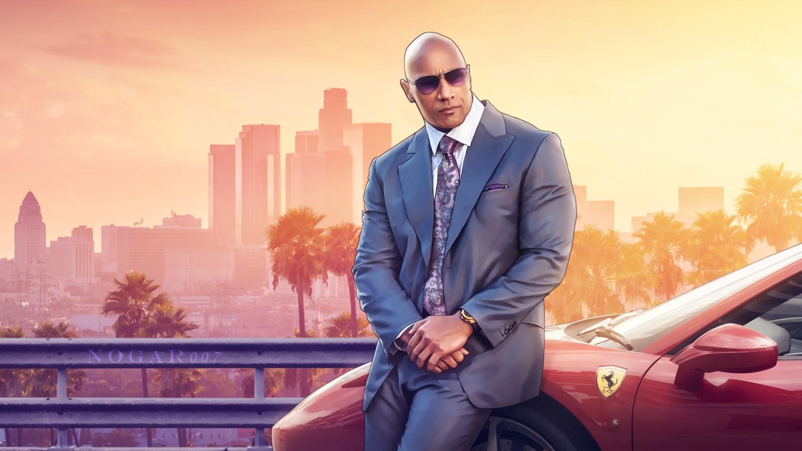1920x1080 Thought you guys might like this wallpaper of the Rock as a GTAV