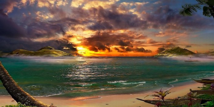 1920x1080 Sunset Hd Wallpaper Tropical (#130642) - HD Wallpaper Download