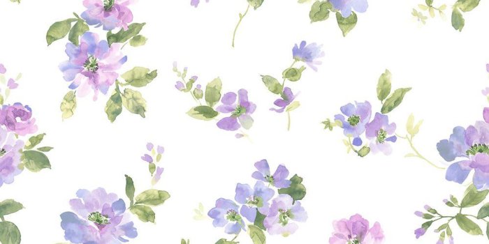 1000x1000 Captiva Purple Watercolor Floral Wallpaper Sample