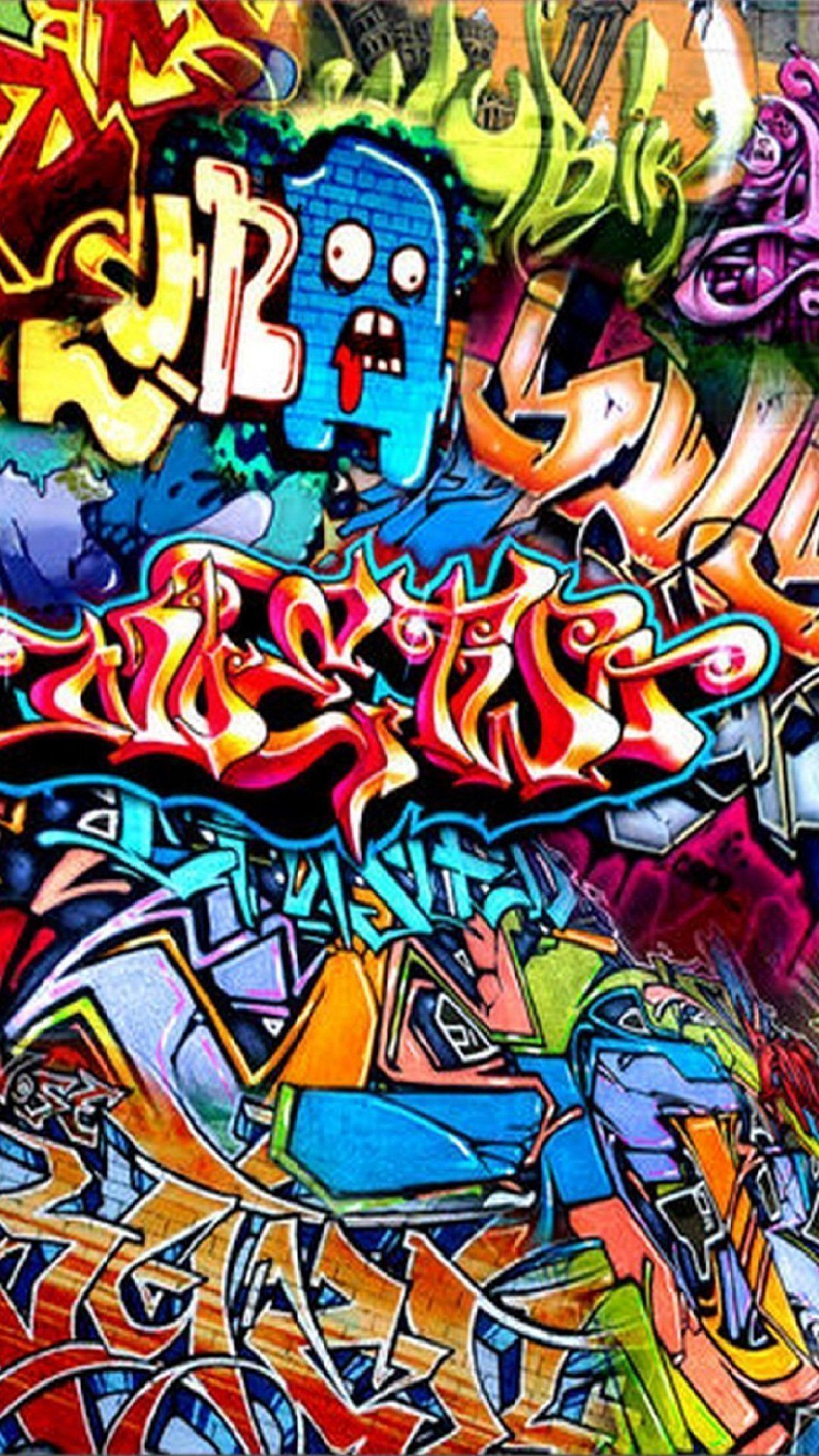 1080x1920 Graffiti HD colorful scary iPhone mobile wallpaper Abstract Mobile