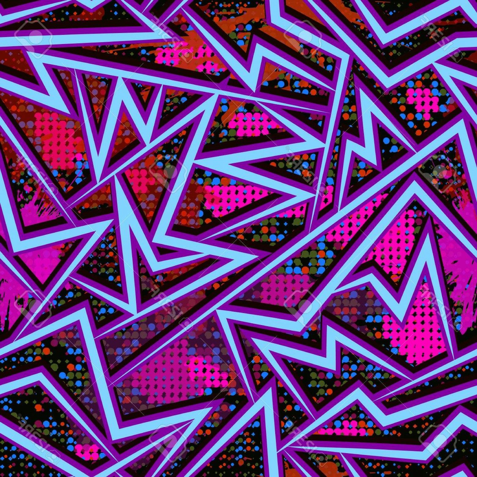 1560x1560 Photostock Vector Graffiti Style Seamless Pattern With Grunge Effect