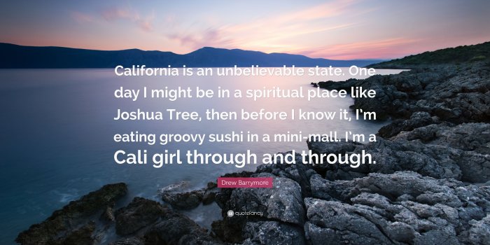 3840x2160 Drew Barrymore Quote: “California is an unbelievable state. One day