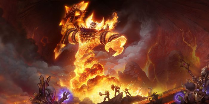 2400x960 Here's the Classic WoW Ragnaros Background : wow