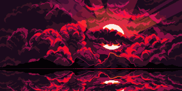 1920x1080 Blood Moon : PixelArt