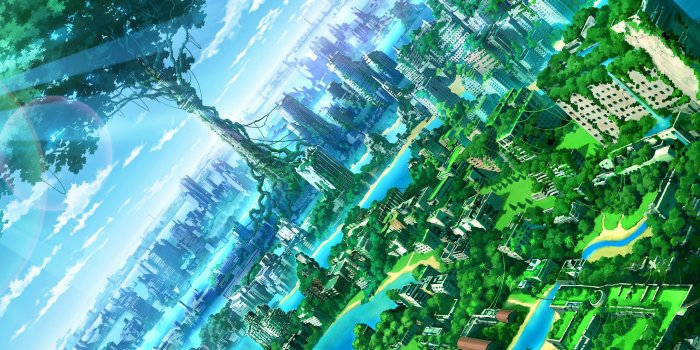 2560x1600 Green city [2] wallpaper - Anime wallpapers - #31389