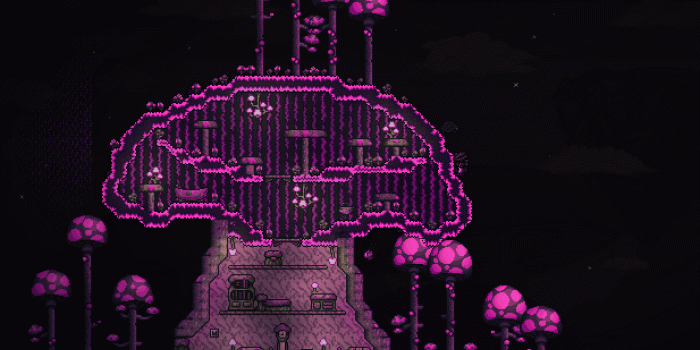 1234x1000 Blood moon-lit mushroom biome is kinda pretty | terraria… sigh, I