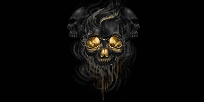 1926x1088 Black skulls, artwork, skull HD wallpaper | Wallpaper Flare
