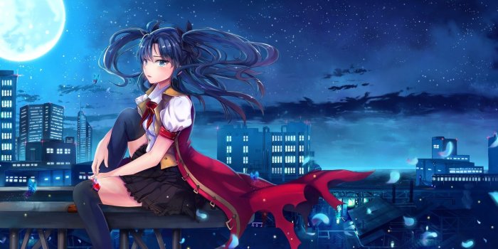 1920x1080 Alone In The Night City - Anime Art HD Wallpaper - backiee - Free