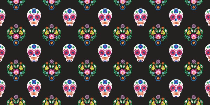 1650x1070 Skull Floral Pattern Wallpaper - Murals Wallpaper