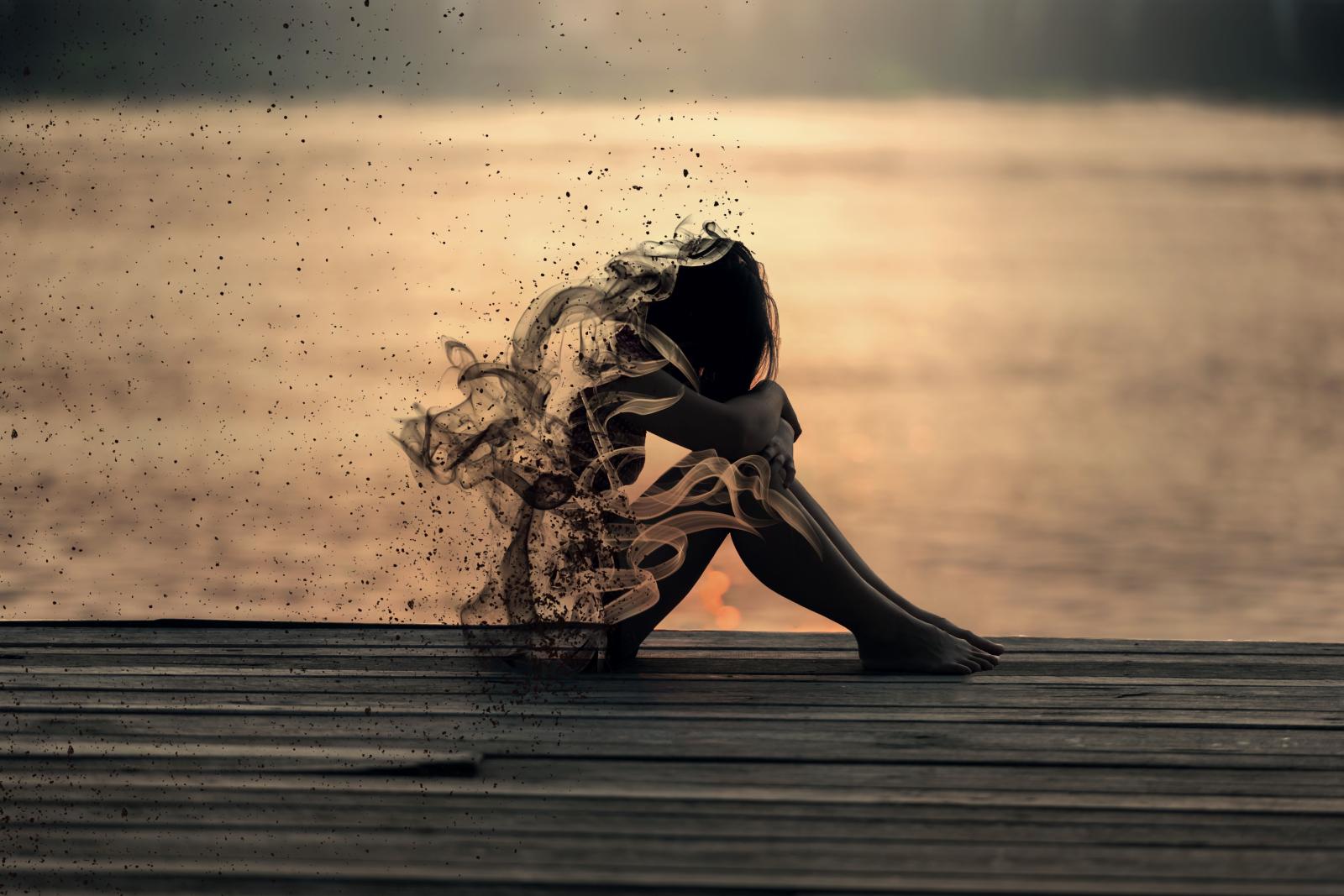 7360x4912 Wallpaper Sad, Smoke, Girl, Sadness, Mood, Girly, 4K, 8K, Creative