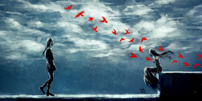 3840x2160 Wallpaper 4k Clouds Anime Girl and Boy alone wallpapers, anime boy