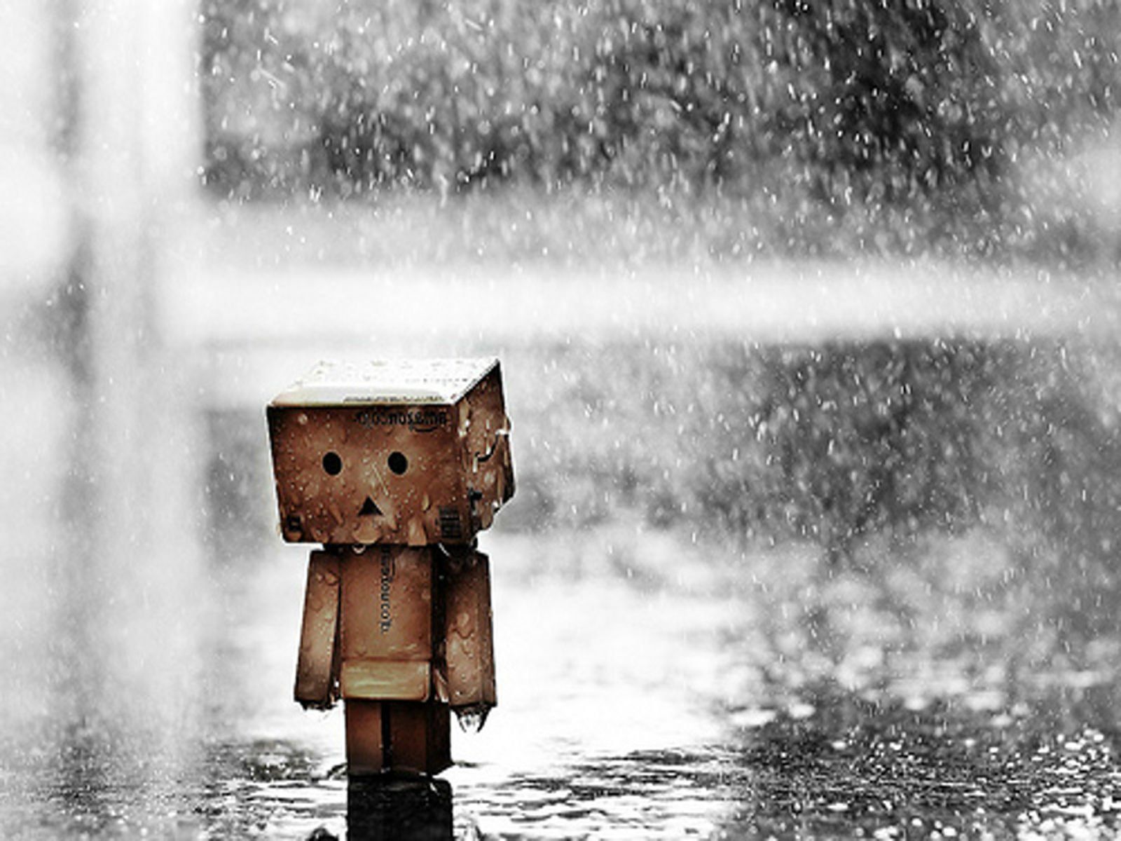 1600x1200 Sad mood sorrow dark people love danbo rain drops wallpaper