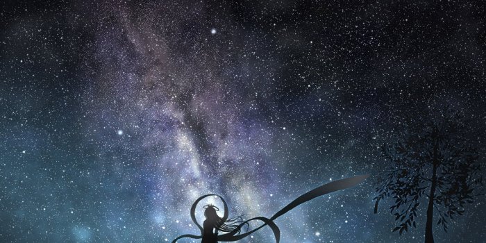 1920x1200 Anime stars sky beauty alone wallpaper | 1920x1200 | 763429