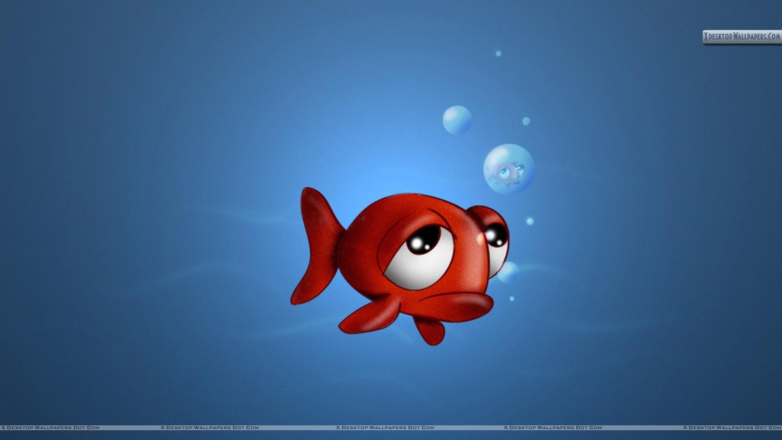 1920x1080 3D Fish in Sad Mood Wallpaper