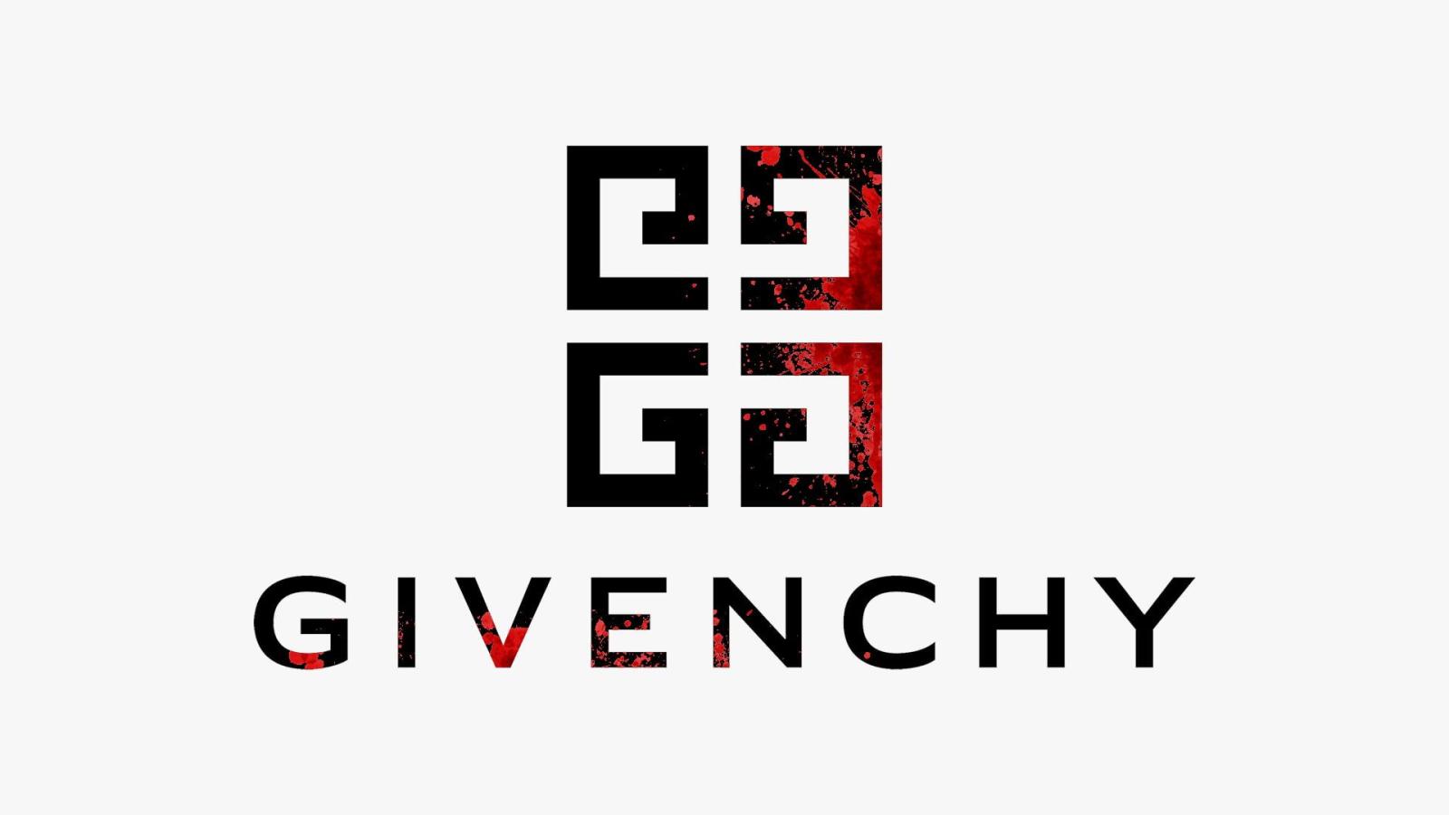 1920x1080 Black and red Givenchy logo, logo, white background, brands, blood