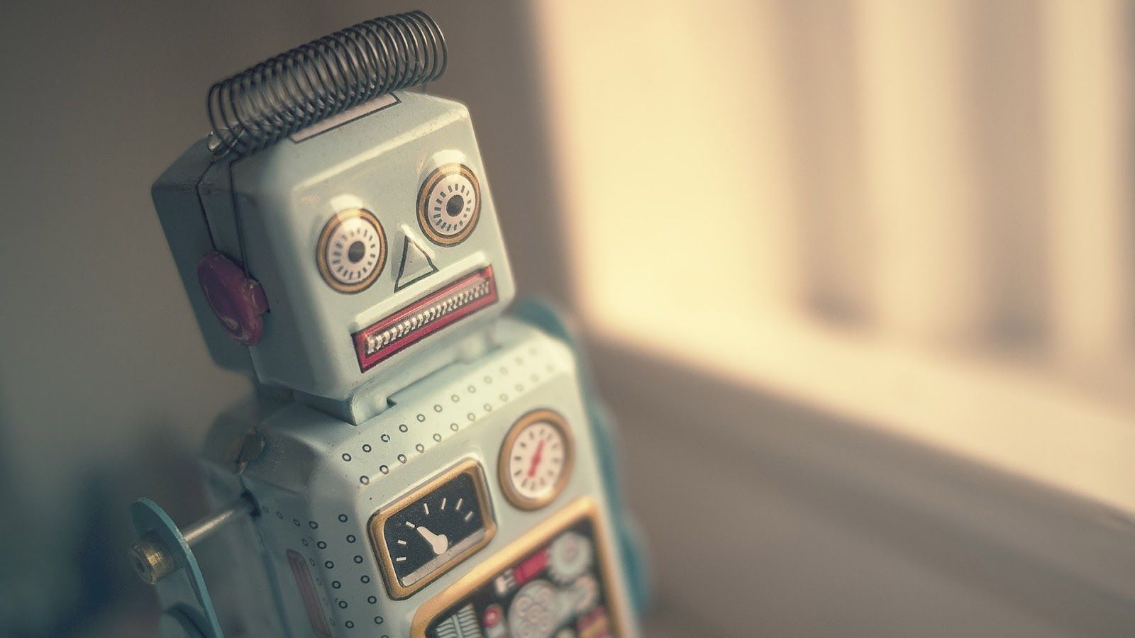 1600x900 Vintage Robot Desktop Wallpaper | Childrens Toy | Future Past