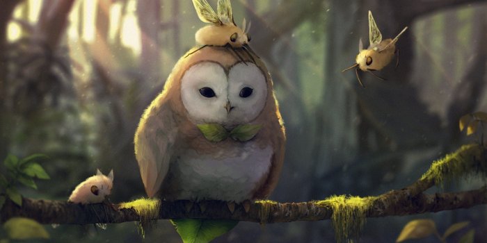 2560x1600 fantasy art, Artwork, Pokémon, Rowlet (Pokémon), Cutiefly (pokemon