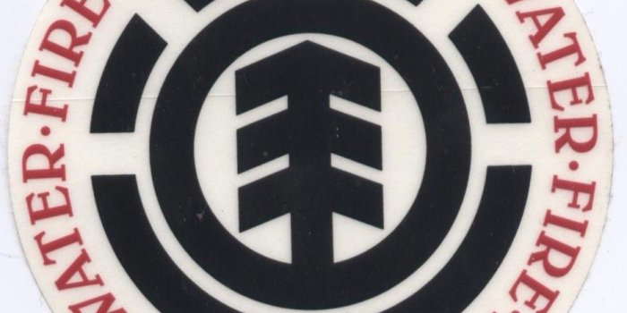 927x948 Element Skateboards Earth Wind Water Fire round logo Sticker. Click