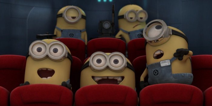 1920x1080 Minions At Cinema Watching Movie Desktop Wallpaper