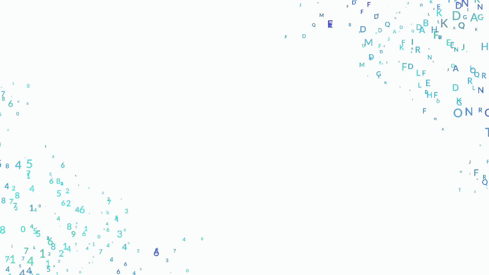 1920x1080 Letters and numbers on a white background. Abstract space background,  geometry surfaces, lines and points. Can be used as digital dynamic  wallpaper,