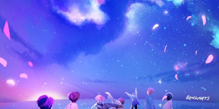 1081x2048 Beautiful BTS fanart! Spring days arrive when you never walk alone