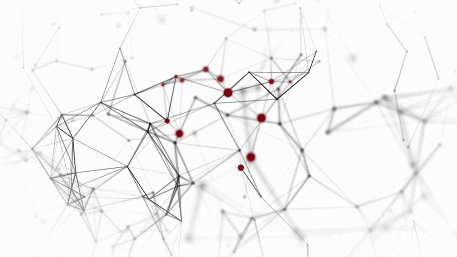 1920x1080 White abstract technology and engineering motion background with plexus  elements and depth of field settings. 3D rendering.