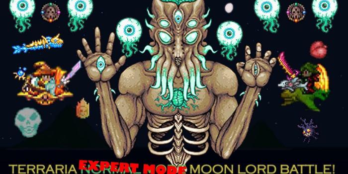 1920x1080 Terraria: Moon Lord EXPERT MODE boss battle w/ Sebastian