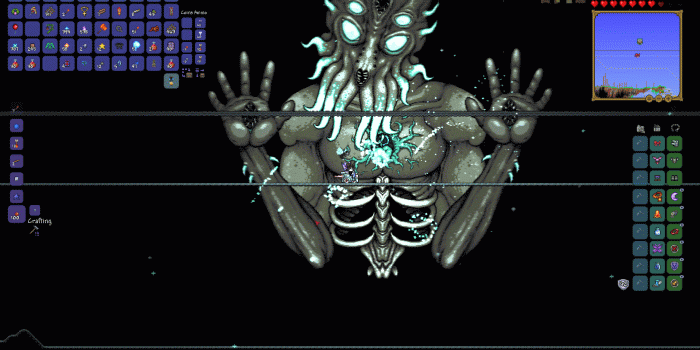 1920x1080 Just defeated Moon Lord in my Melee-only run : Terraria