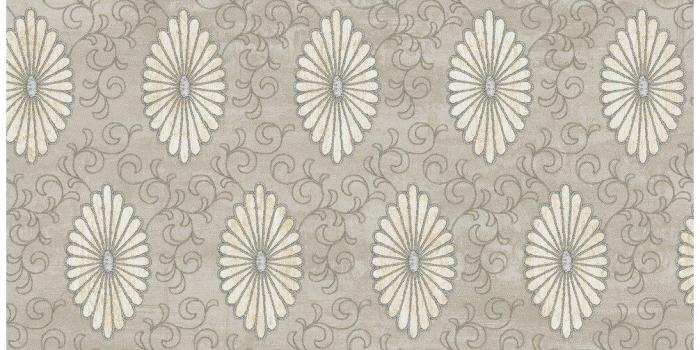 1006x1006 Palladium Medallion Wallpaper, In Metallic Gold & Light Walnut