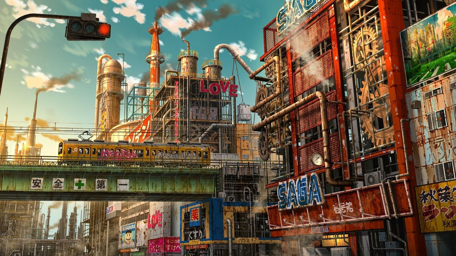 2560x1440 Download 2560x1440 Futuristic Anime City, Apocalypse, Ruins, Tokyo