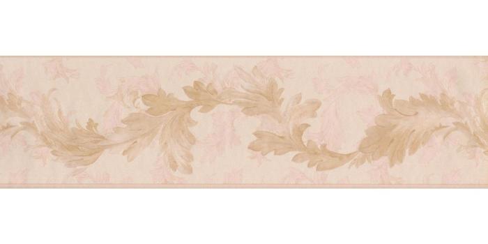 1200x900 Prepasted Wallpaper Borders - Gold Light Pink Oak Leaves Wall Paper Border