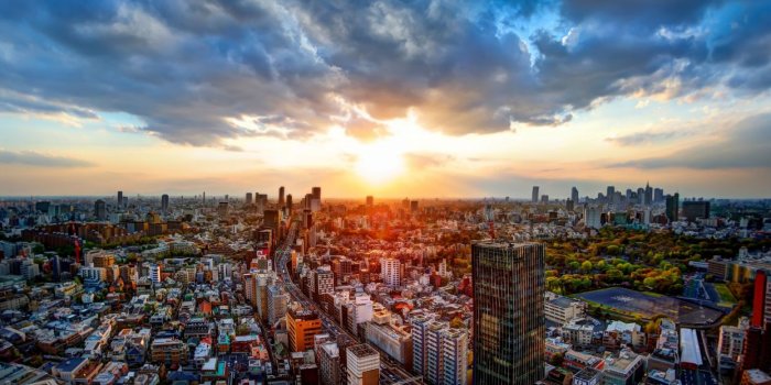 1244x700 Tokyo Japan panorama buildings road sunset wallpaper | 1920x1080