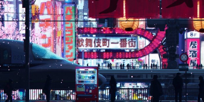 1332x850 Wallpaper people, train, station, Japan, advertising, Tokyo