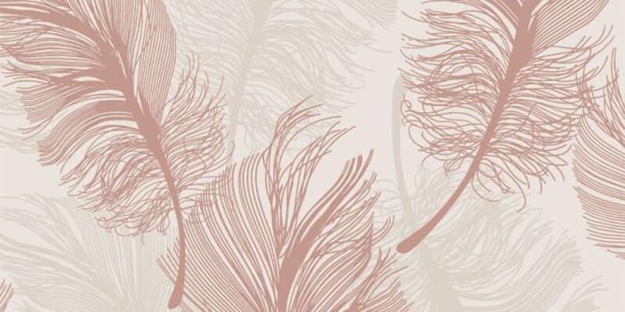 900x900 CWV Plume Foil Rose Gold Wallpaper - M1391