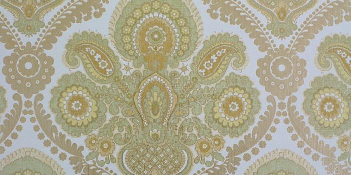 1361x2048 Green and Gold Damask Wallpaper
