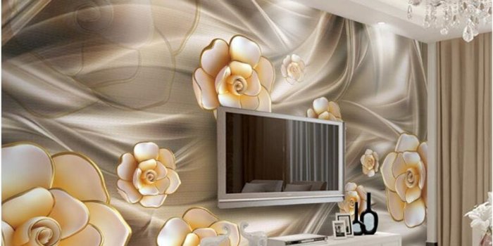 1000x800 US $9.0 40% OFF|beibehang 3D fashion aesthetic beautiful waterproof  wallpaper three dimensional dream flowers jewelry background papel de  parede-in